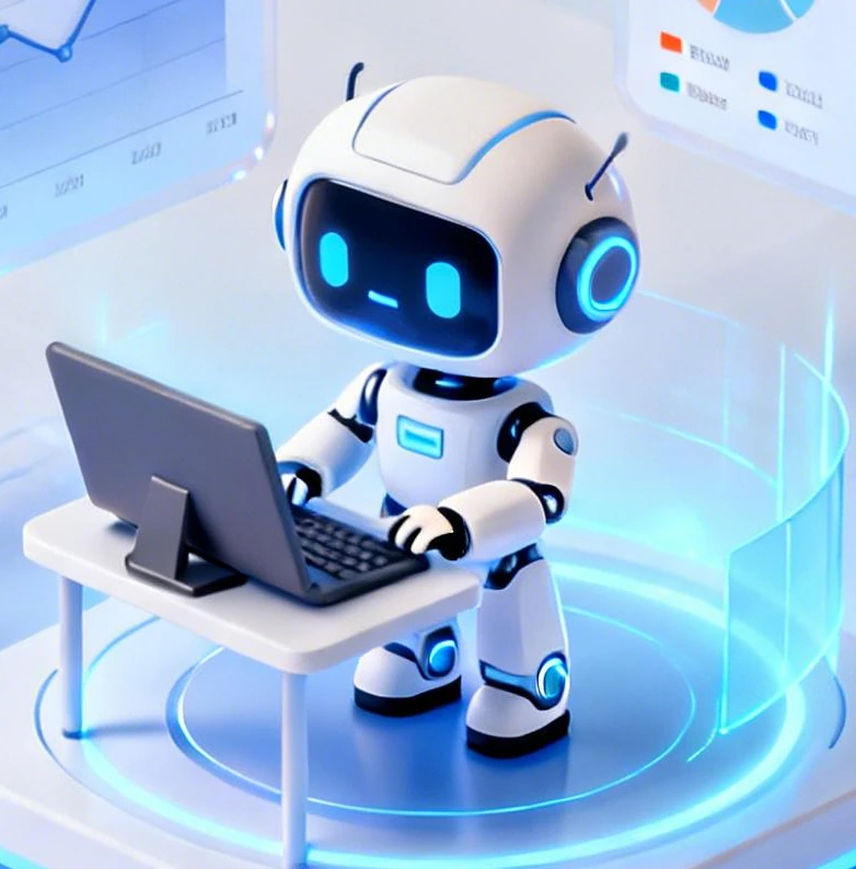 Minh hoạ robot AI đang chuẩn bị học liệu